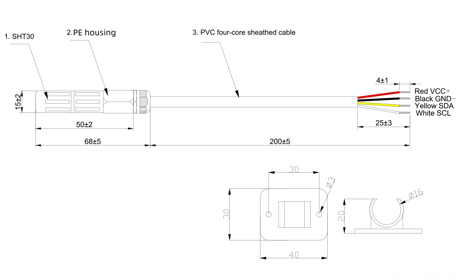 SHT30 Capteur de température et d'humidité Protocole I2C