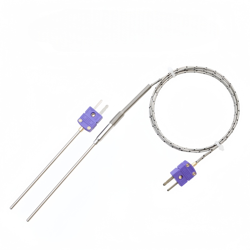 Thermocouple de type E MI avec mini-fiche et sonde à aiguille flexible