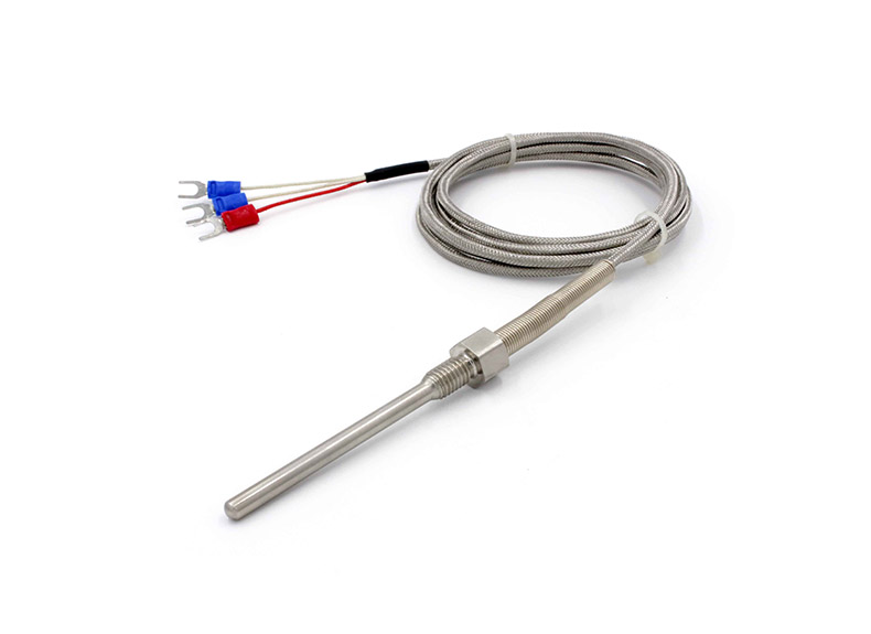 Sonde de température en acier inoxydable de type «PT100» avec boîtier fileté «M8»