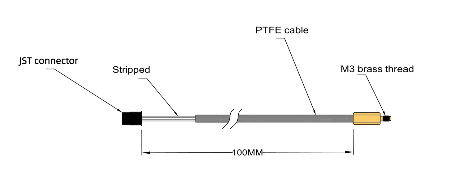 Capteur de température à thermistance NTC 100K — Filetage en cuivre M3 pour imprimantes 3D