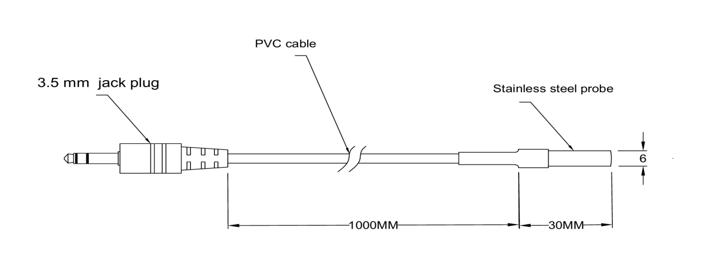 Capteur de température à thermistance NTC 10kΩ — Boîtier SS304, Connecteur jack 3.5mm